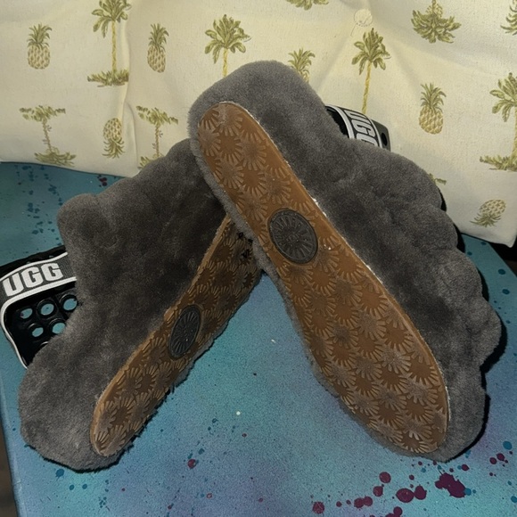 🍍 UGG Australia Fluff Yeah Women's Slide Slipper, Size 8- Charcoal🍍 - Picture 2 of 3